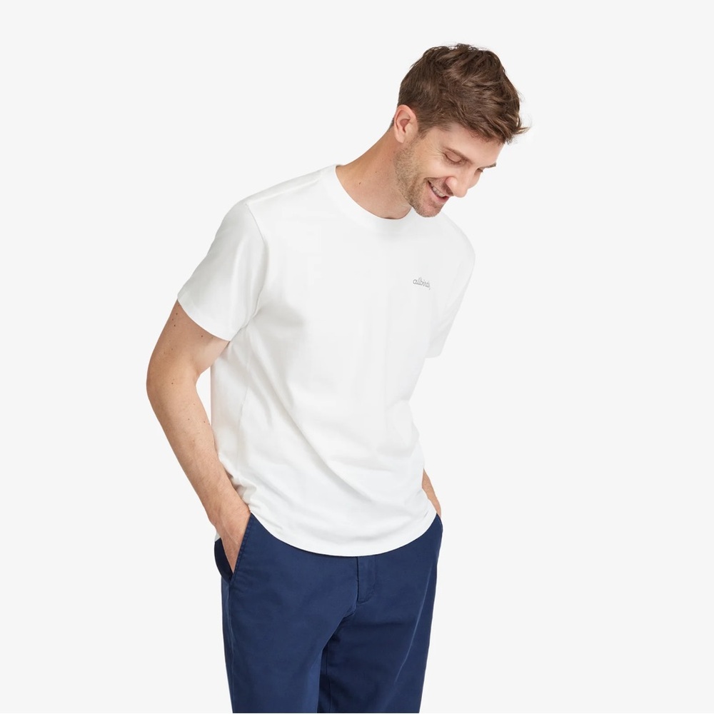 New - Men’s Allbirds Allgood Organic Cotton Logo Blizzard Short Sleeve T-Shirt